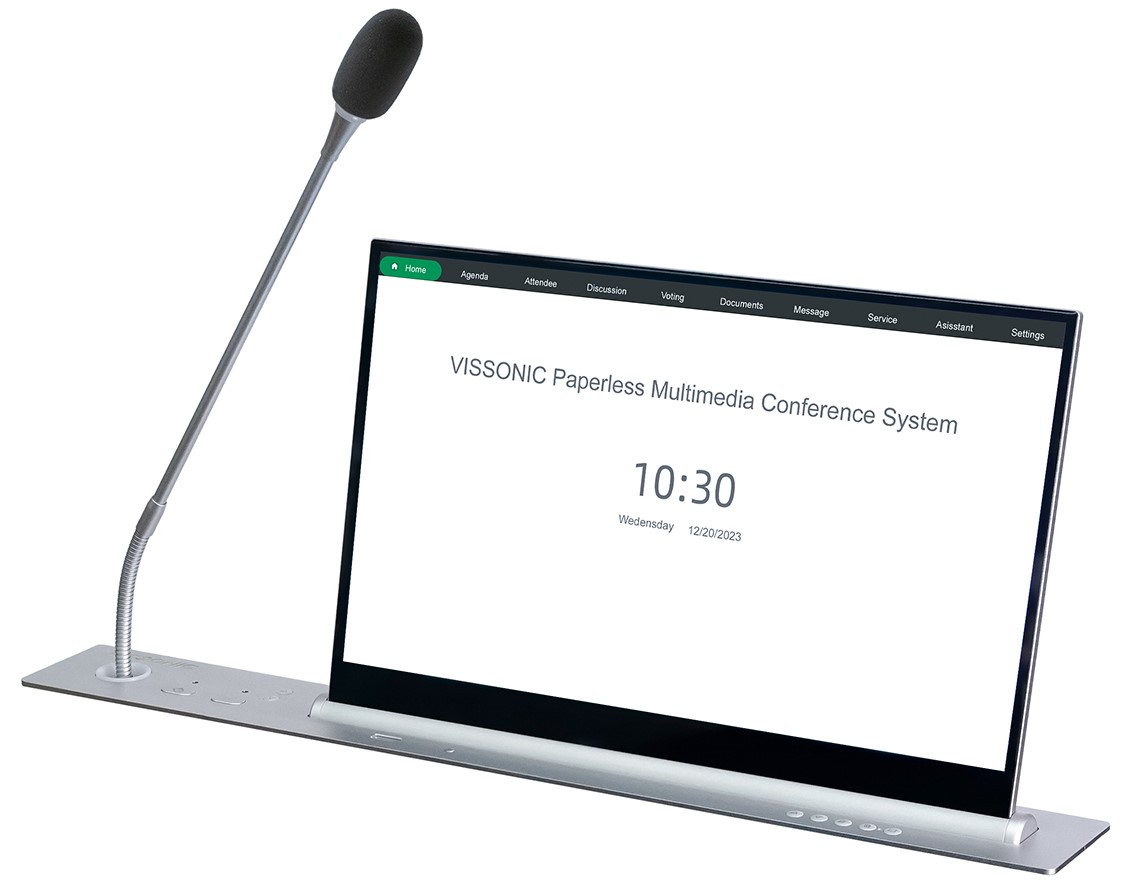Выдвижные мониторы VISSONIC серии LSSCM с микрофоном